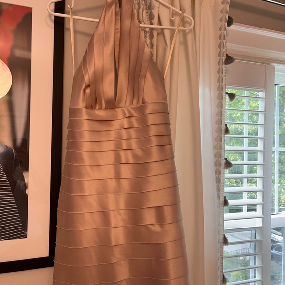 BCBG Max Champagne cocktail halter dress - Picture 3 of 5